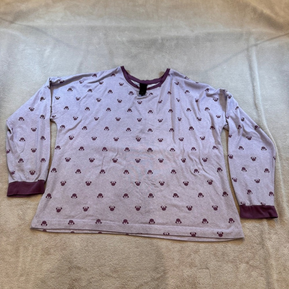 Disney Minnie Mouse Pajama Set Purple Long Sleeve Sleepwear‎ Loungewear Sz XL - Picture 4 of 8